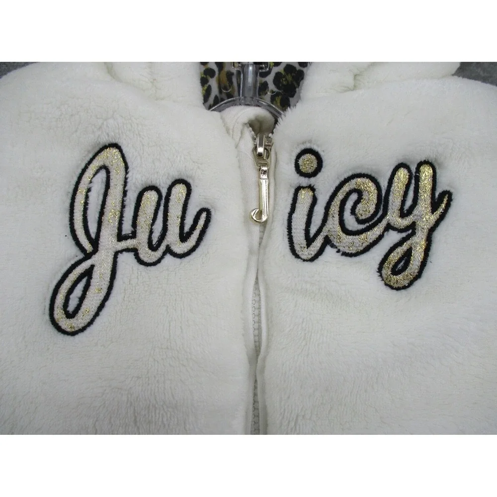 Juicy Couture Snow Suit Girls 6/9 Months Logo Zip Insulated Zip‎ Cozy Warm Ivory